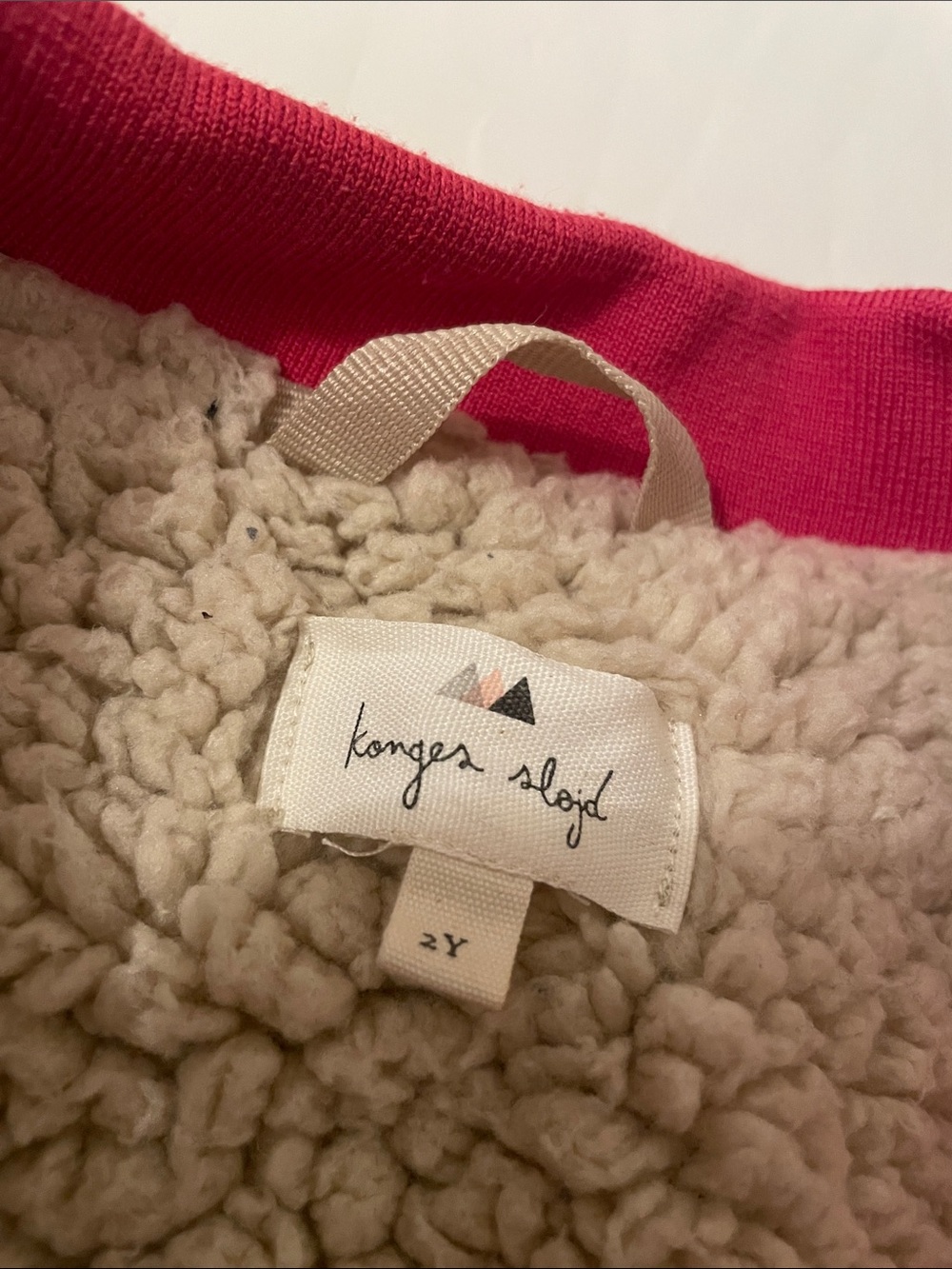 Konges Slojd Girls' Red Quilted Bomber Jacket with Strawberry Patch Size 2 Years - Picture 3 of 9